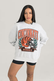 CINCINNATI BENGALS HERITAGE PREMIUM FLEECE DROP SHOULDER CREWNECK PULLOVER