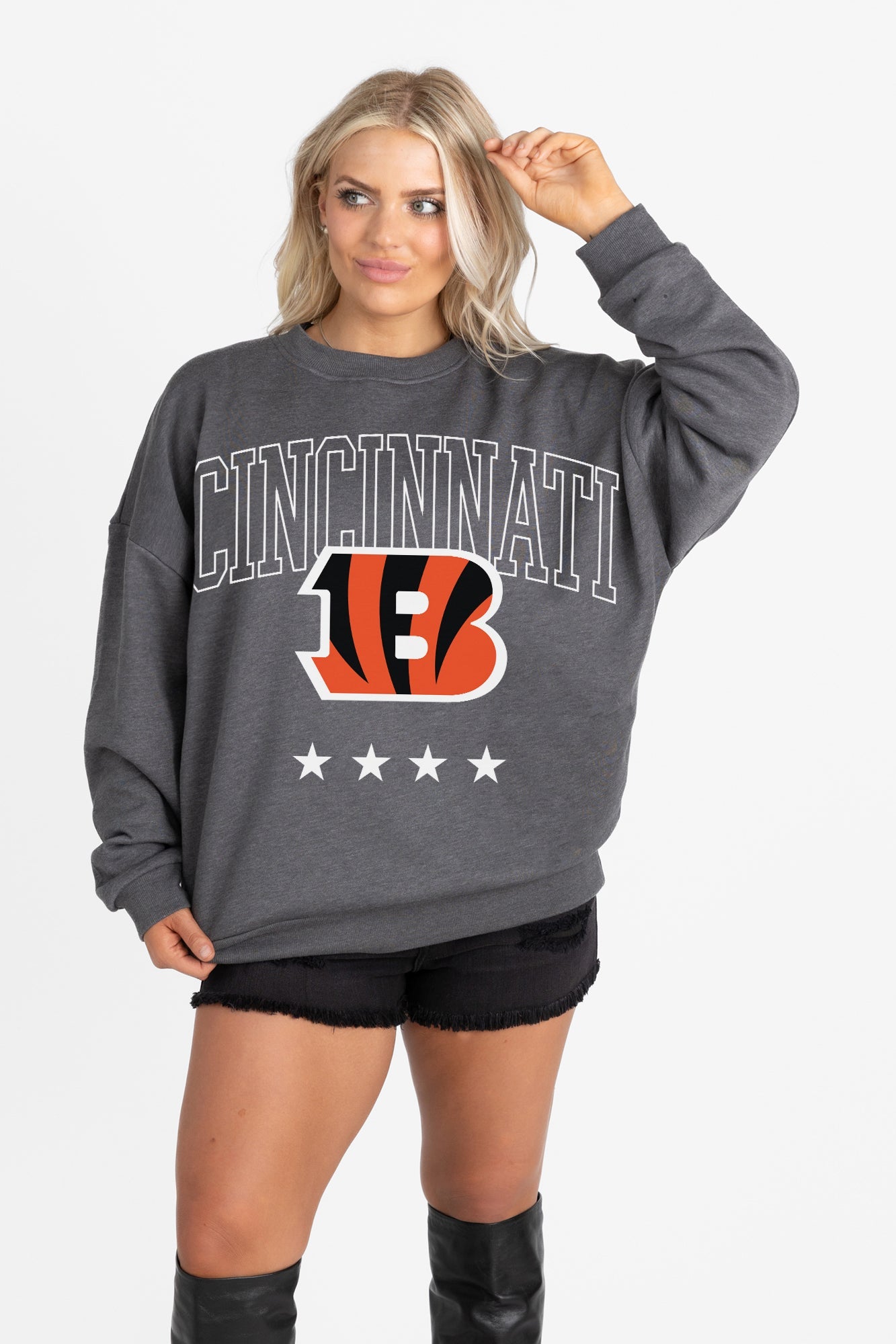 CINCINNATI BENGALS RISING STAR PREMIUM FLEECE CREWNECK PULLOVER