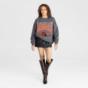 CINCINNATI BENGALS KICKOFF CLASSIC PREMIUM FLEECE DROP SHOULDER CREWNECK PULLOVER