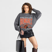 CINCINNATI BENGALS KICKOFF CLASSIC PREMIUM FLEECE DROP SHOULDER CREWNECK PULLOVER