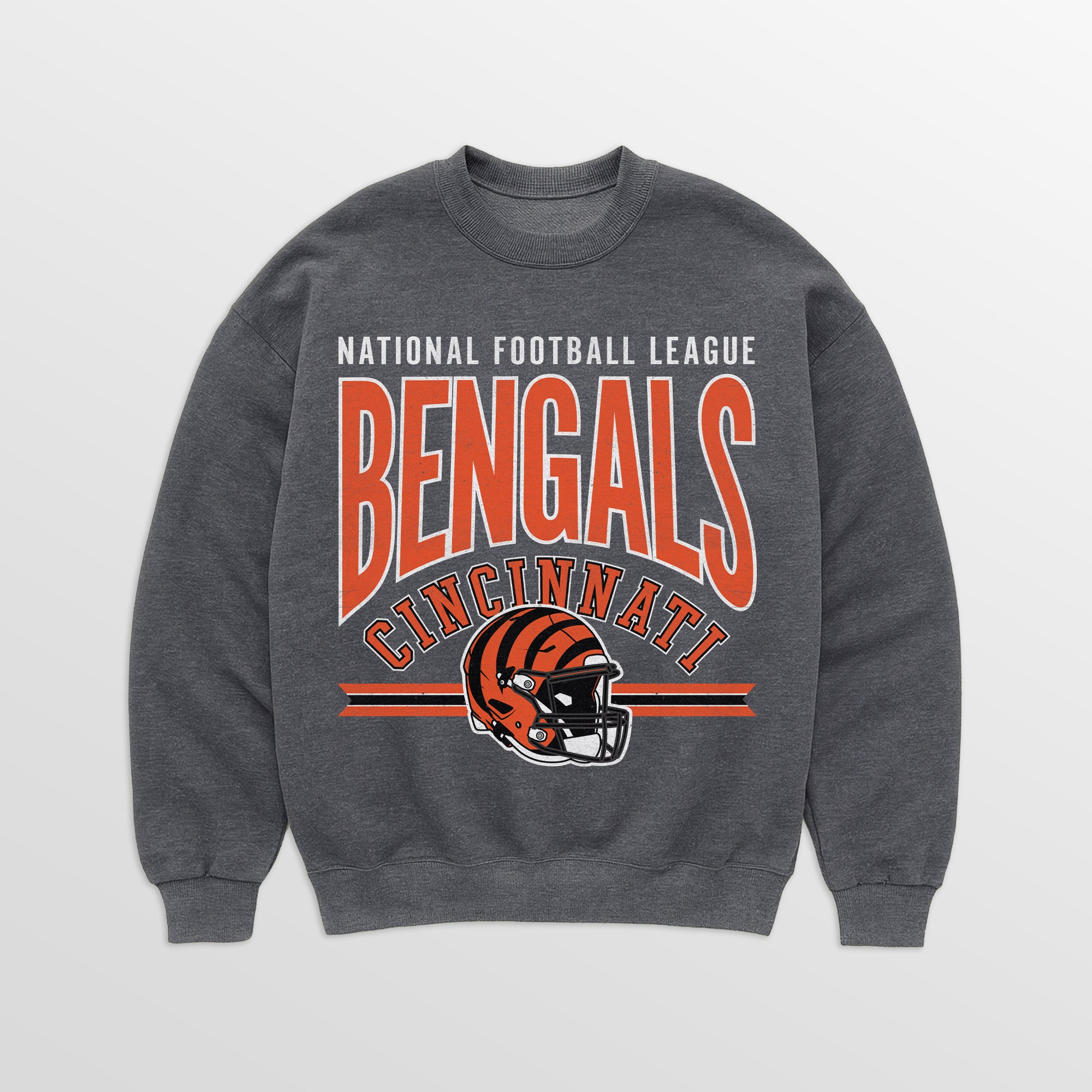 CINCINNATI BENGALS KICKOFF CLASSIC PREMIUM FLEECE DROP SHOULDER CREWNECK PULLOVER