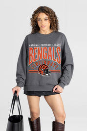 CINCINNATI BENGALS KICKOFF CLASSIC PREMIUM FLEECE DROP SHOULDER CREWNECK PULLOVER