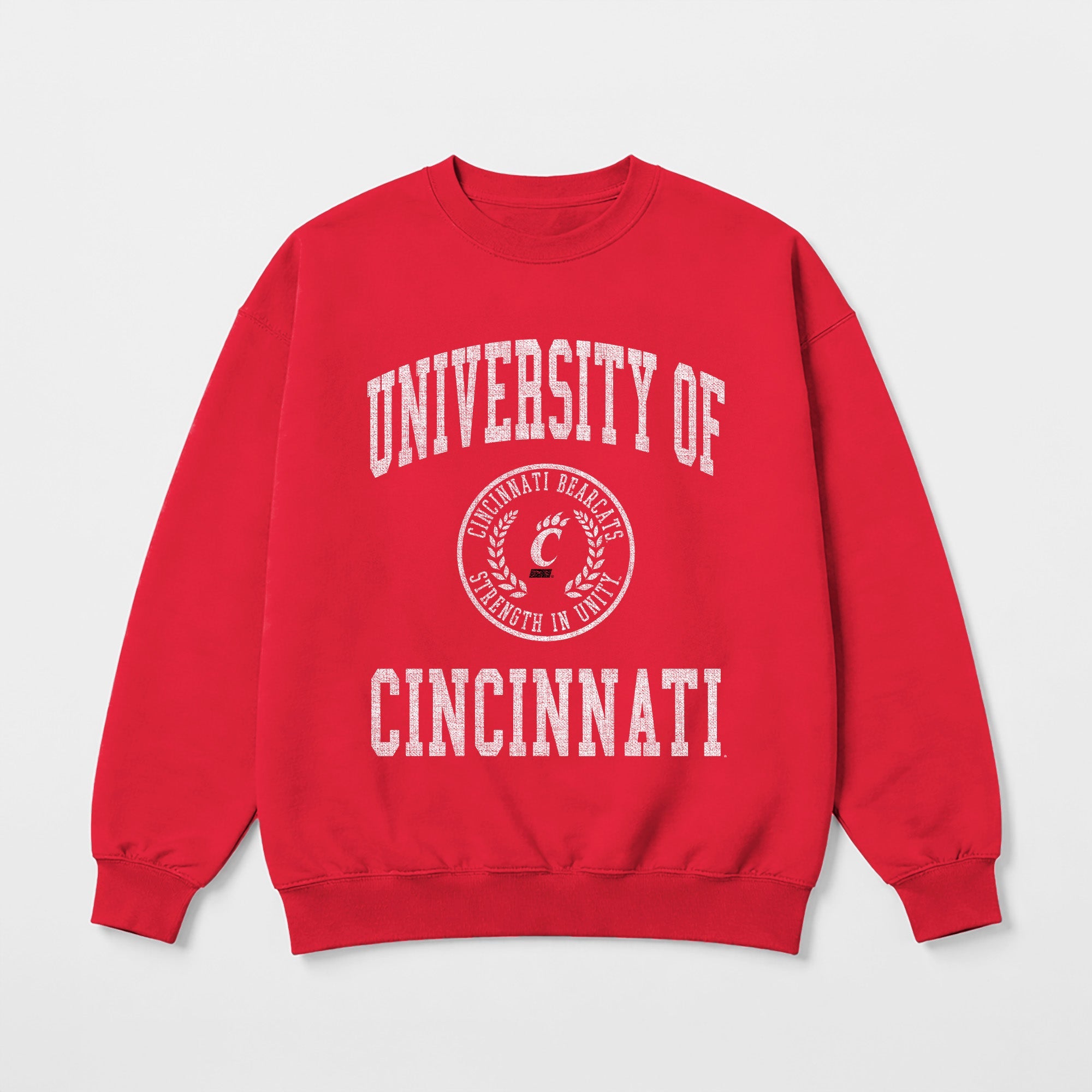 CINCINNATI BEARCATS PRIME PLAY PREMIUM FLEECE DROP SHOULDER CREWNECK PULLOVER