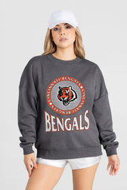 CINCINNATI BENGALS SATURDAY SEAL PREMIUM FLEECE DROP SHOULDER CREWNECK PULLOVER