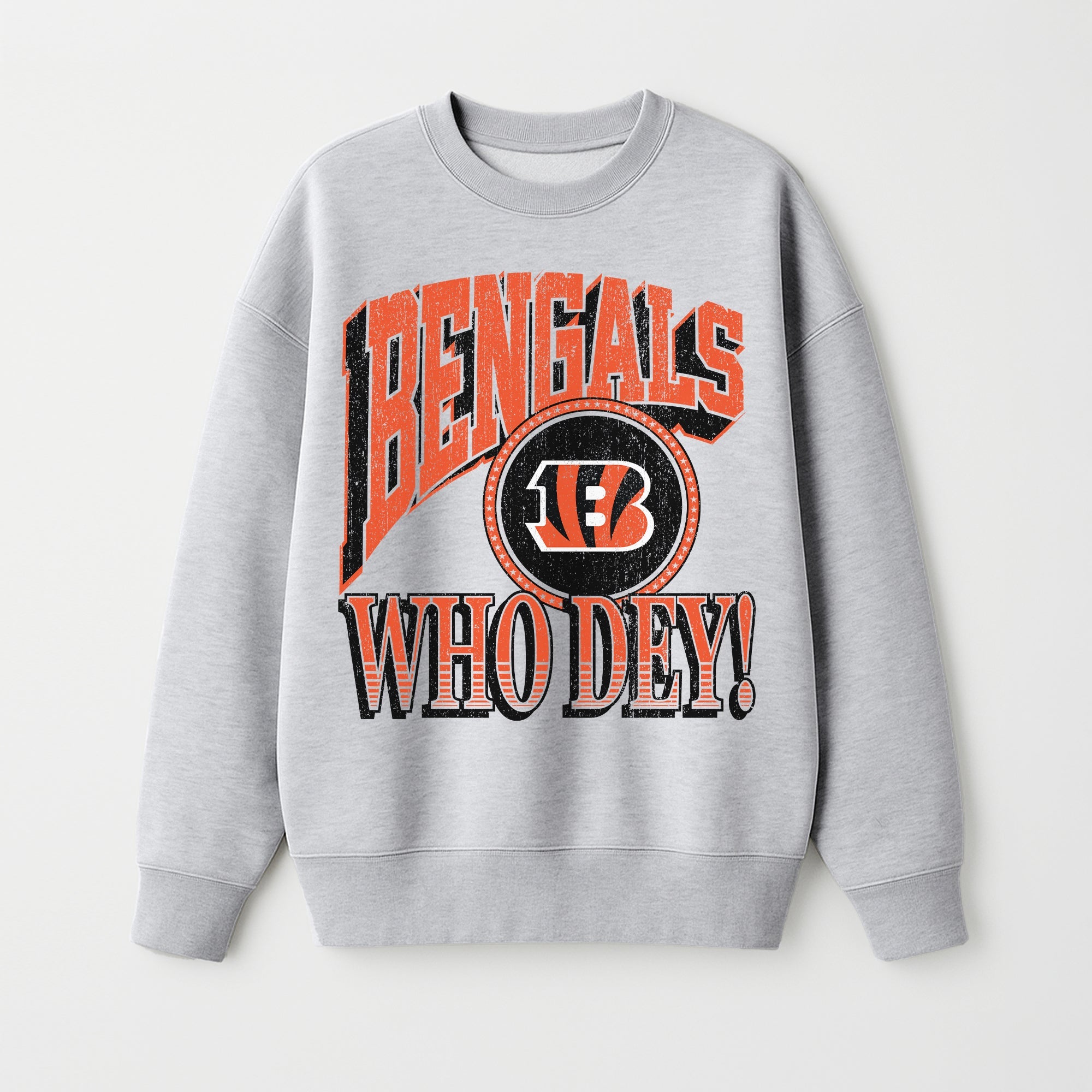 CINCINNATI BENGALS GAME ON PREMIUM FLEECE DROP SHOULDER CREWNECK PULLOVER