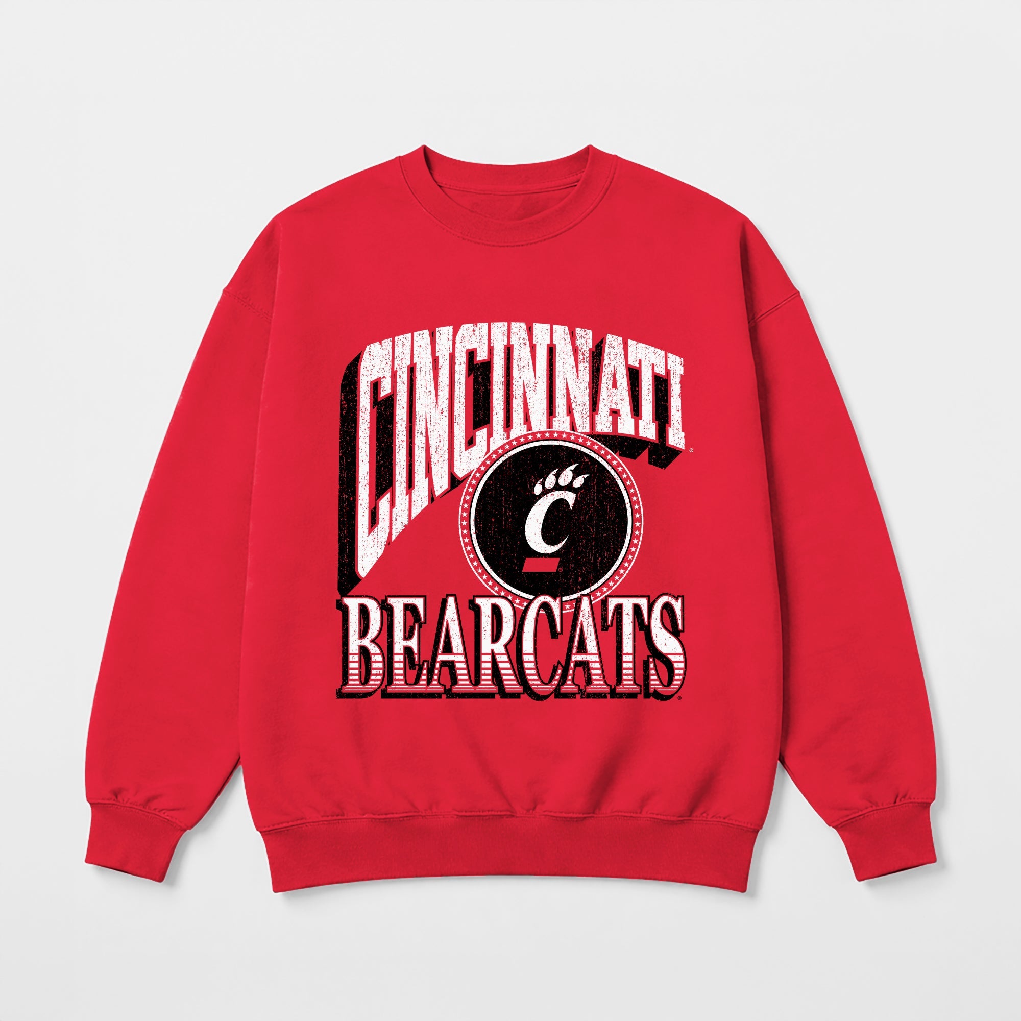 CINCINNATI BEARCATS MAIN CHARACTER PREMIUM FLEECE DROP SHOULDER CREWNECK PULLOVER