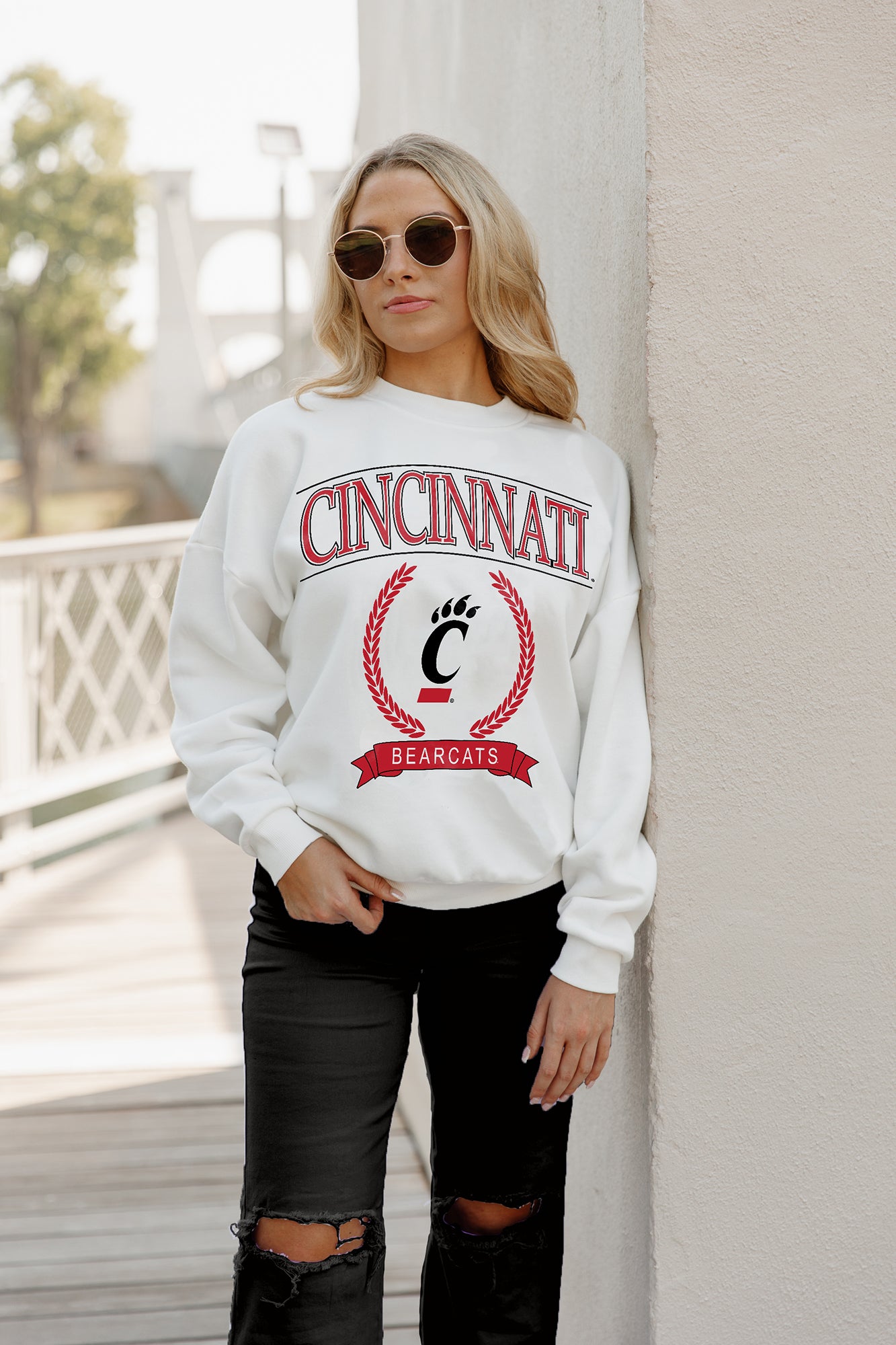 CINCINNATI BEARCATS Having A Ball Fleece Crew Pullover By Madi Prewett Troutt