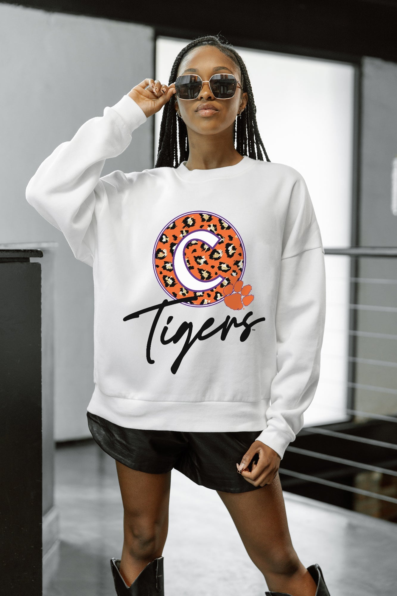 CLEMSON TIGERS WILD BREAKTHROUGH PREMIUM FLEECE CREWNECK PULLOVER