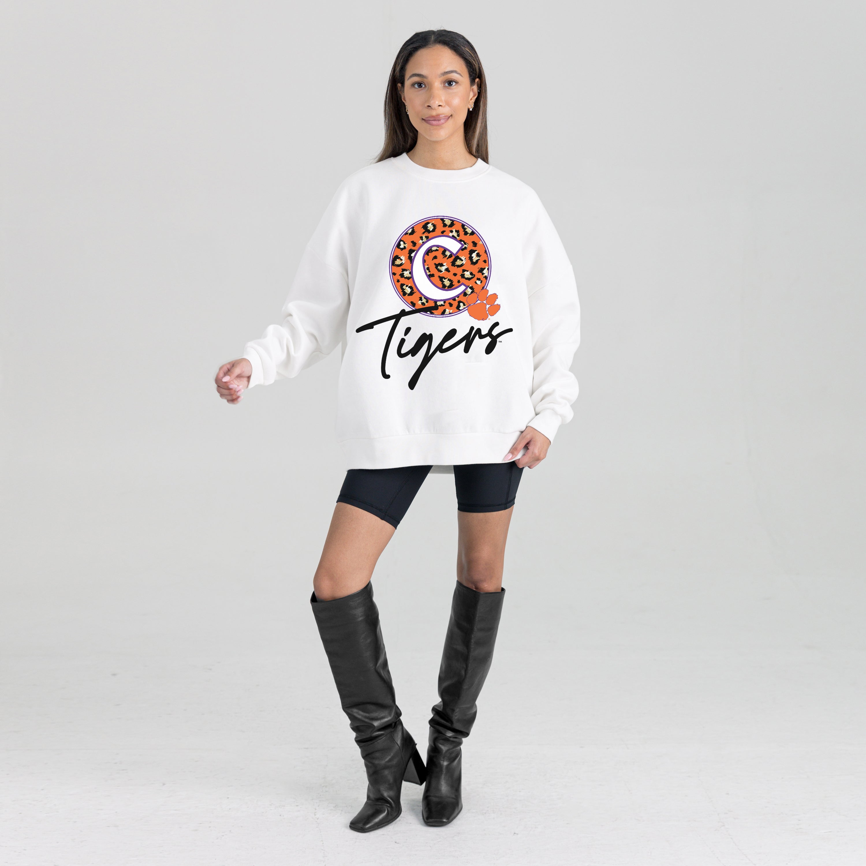 CLEMSON TIGERS WILD BREAKTHROUGH PREMIUM FLEECE CREWNECK PULLOVER