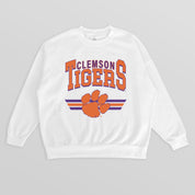 CLEMSON TIGERS SWIFT STRIKE PREMIUM FLEECE DROP SHOULDER CREWNECK PULLOVER