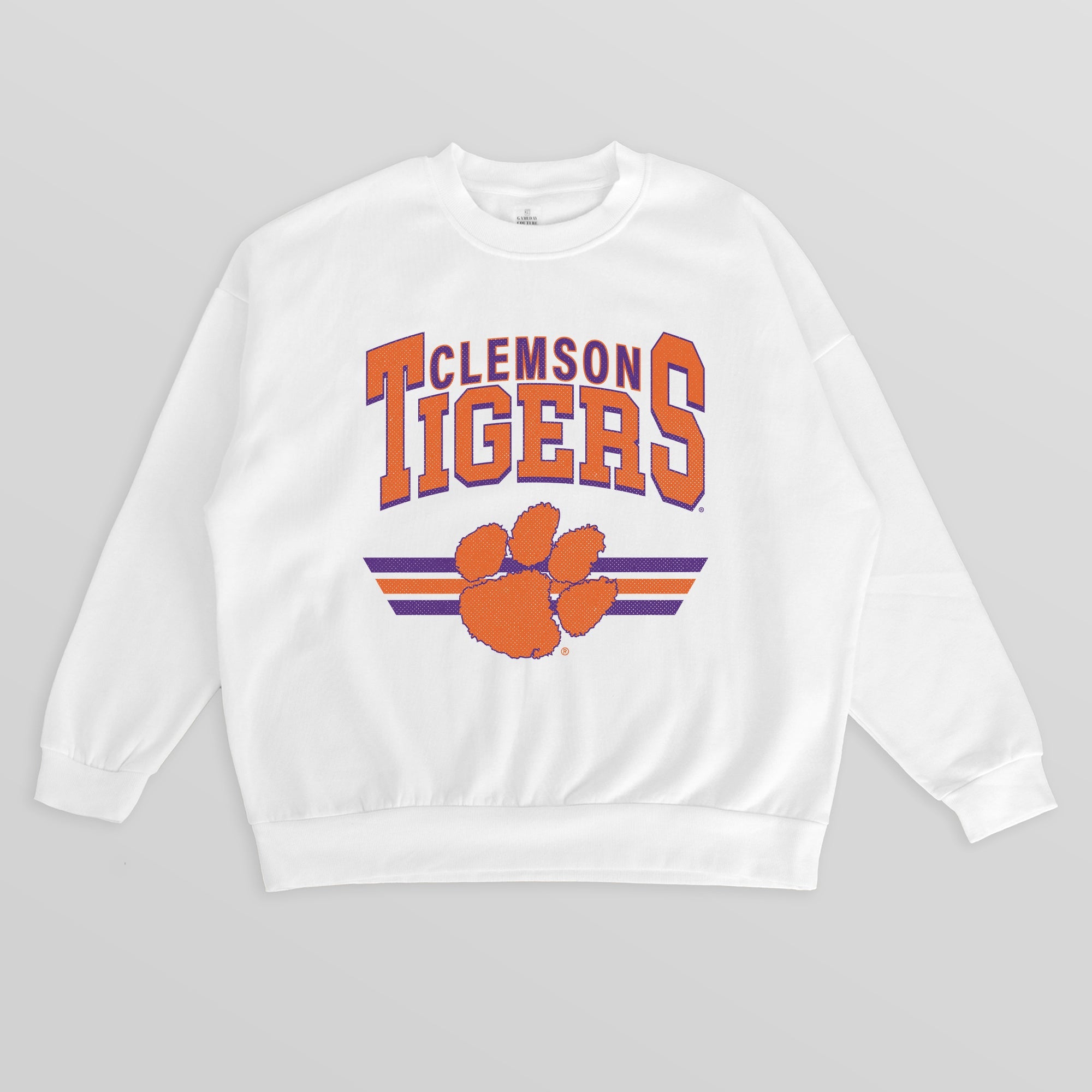 CLEMSON TIGERS SWIFT STRIKE PREMIUM FLEECE DROP SHOULDER CREWNECK PULLOVER