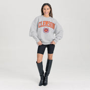 CLEMSON TIGERS TRADITION REFINED PREMIUM FLEECE CREWNECK PULLOVER