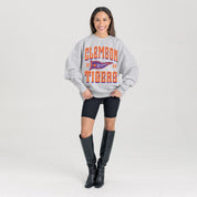 CLEMSON TIGERS PENNANT PRIDE PREMIUM FLEECE DROP SHOULDER CREWNECK PULLOVER