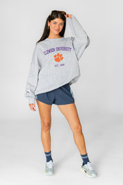 CLEMSON TIGERS CAMPUS ENERGY PREMIUM FLEECE UNISEX CREWNECK PULLOVER