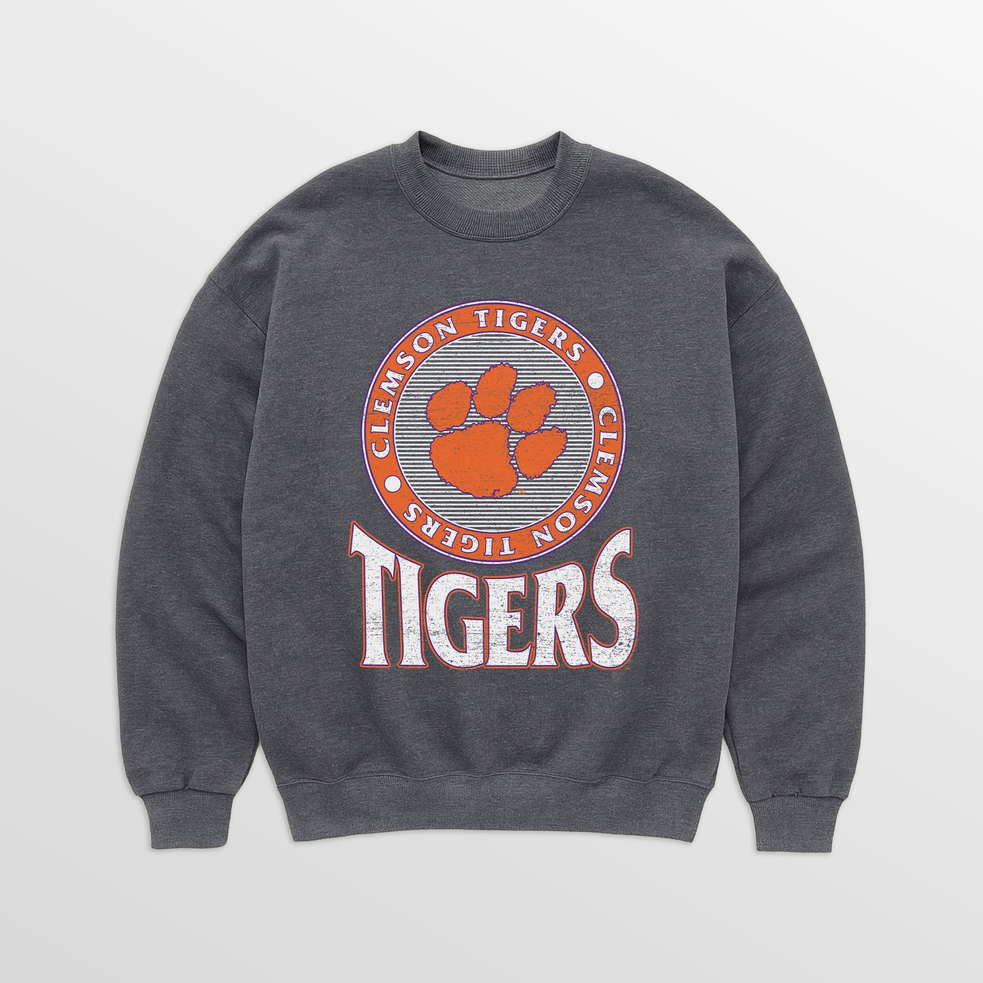 CLEMSON TIGERS SATURDAY SEAL PREMIUM FLEECE DROP SHOULDER CREWNECK PULLOVER