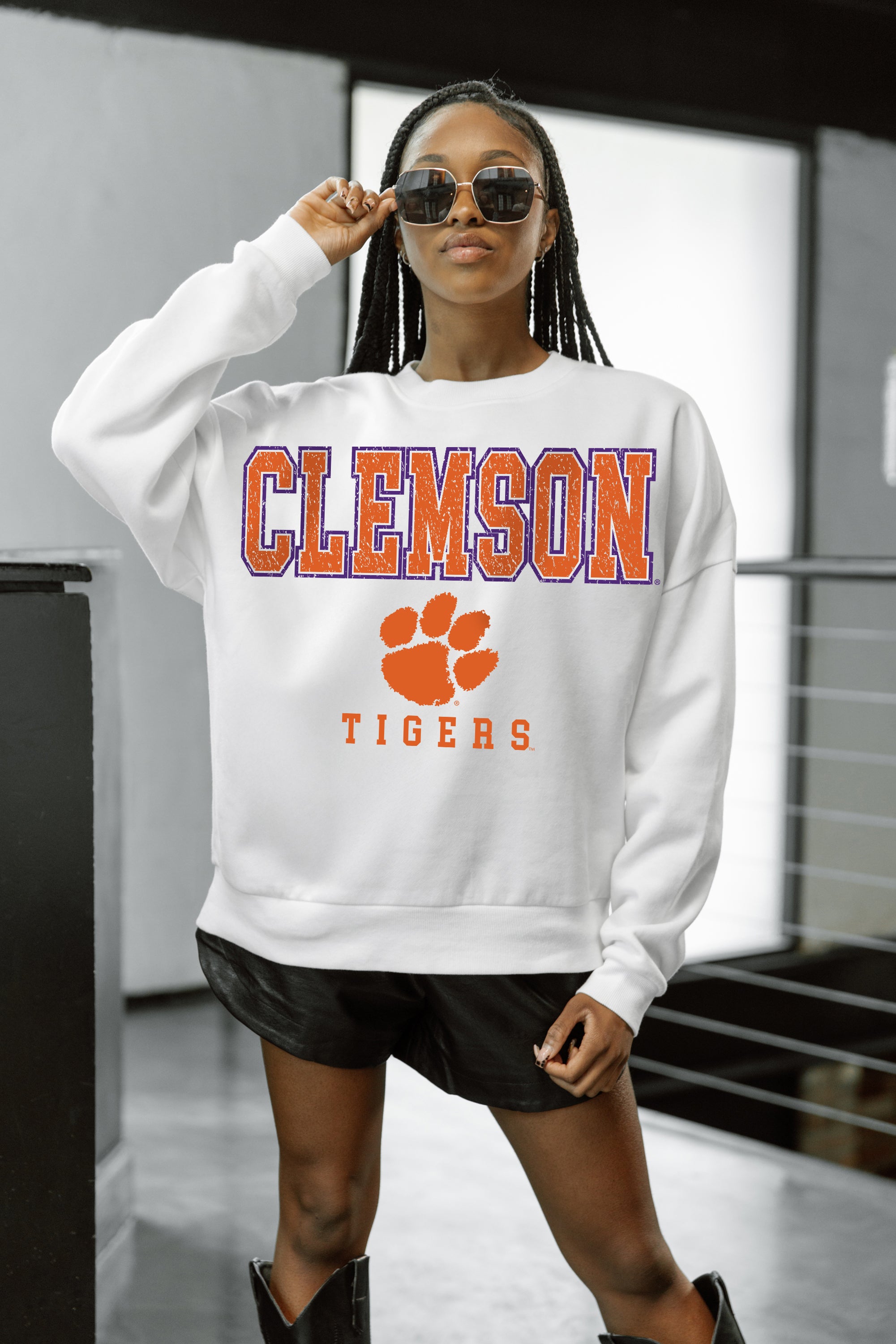 CLEMSON TIGERS Freestyle Fleece Drop-Shoulder Pullover