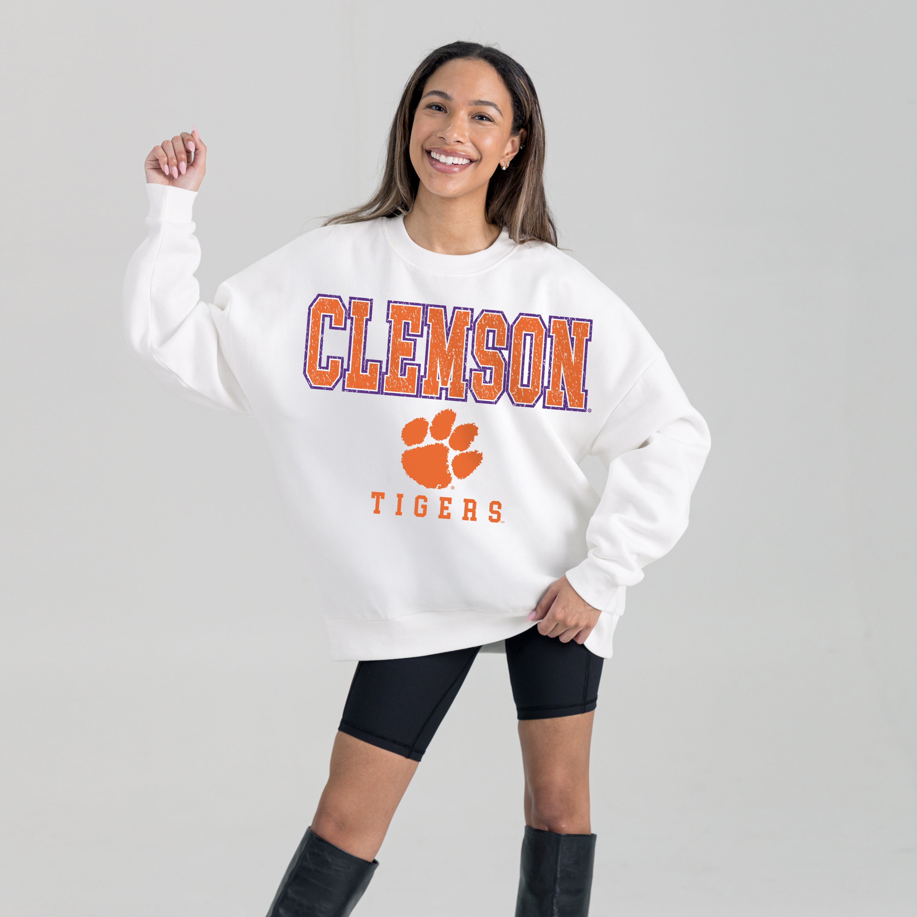 CLEMSON TIGERS Freestyle Fleece Drop-Shoulder Pullover