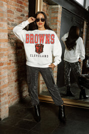 CLEVELAND BROWNS Sunday Drives Fleece Crewneck Pullover
