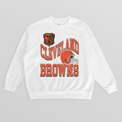 CLEVELAND BROWNS HARD EARNED PREMIUM FLEECE CREWNECK PULLOVER