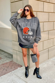 CLEVELAND BROWNS RISING STAR PREMIUM FLEECE CREWNECK PULLOVER