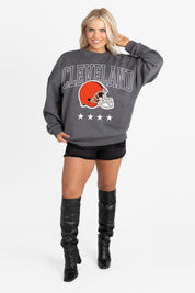 CLEVELAND BROWNS RISING STAR PREMIUM FLEECE CREWNECK PULLOVER
