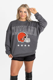 CLEVELAND BROWNS RISING STAR PREMIUM FLEECE CREWNECK PULLOVER