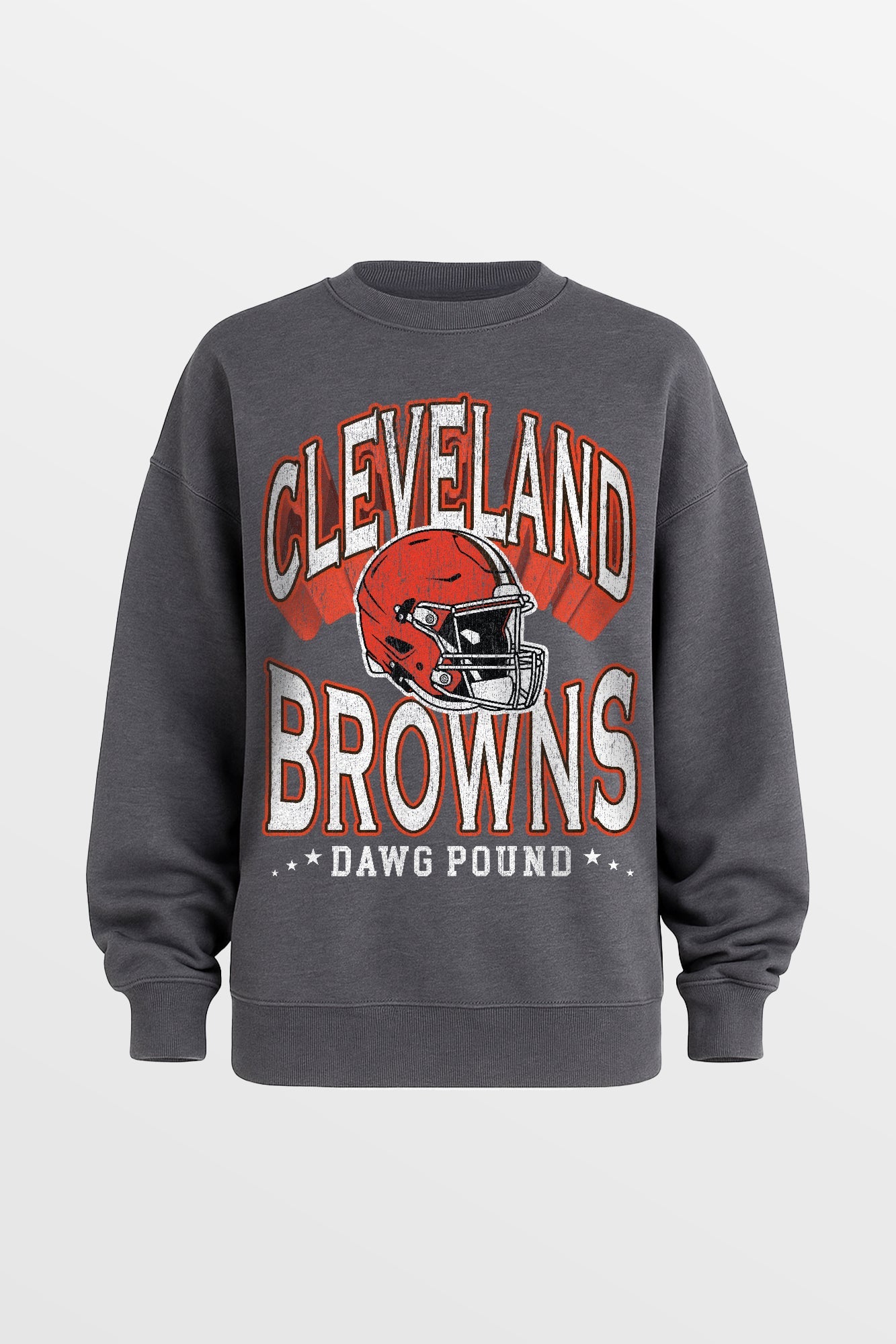 CLEVELAND BROWNS STAY COOL PREMIUM FLEECE CREWNECK PULLOVER BY RANDI MAHOMES