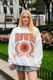 CLEVELAND BROWNS STAY COOL PREMIUM FLEECE CREWNECK PULLOVER