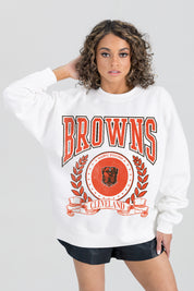 CLEVELAND BROWNS STAY COOL PREMIUM FLEECE CREWNECK PULLOVER