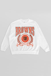 CLEVELAND BROWNS STAY COOL PREMIUM FLEECE CREWNECK PULLOVER