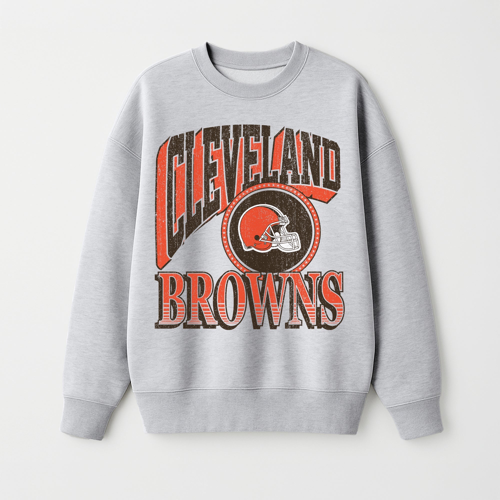 CLEVELAND BROWNS GAME ON PREMIUM FLEECE DROP SHOULDER CREWNECK PULLOVER