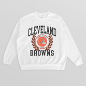 CLEVELAND BROWNS GOLD STANDARD PREMIUM FLEECE DROP SHOULDER CREWNECK PULLOVER