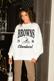 CLEVELAND BROWNS PEAK SEASON PREMIUM FLEECE CREWNECK PULLOVER