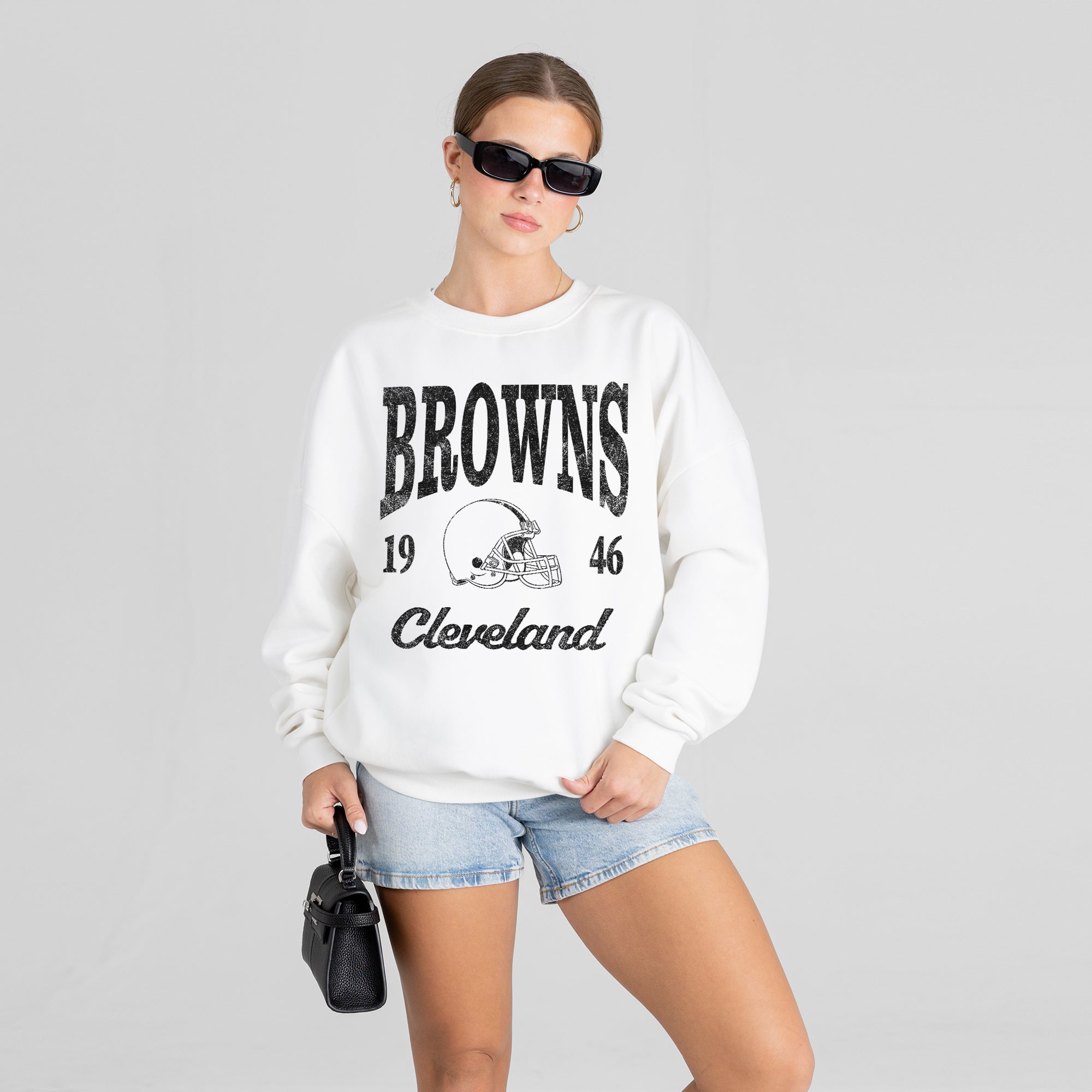 CLEVELAND BROWNS PEAK SEASON PREMIUM FLEECE CREWNECK PULLOVER