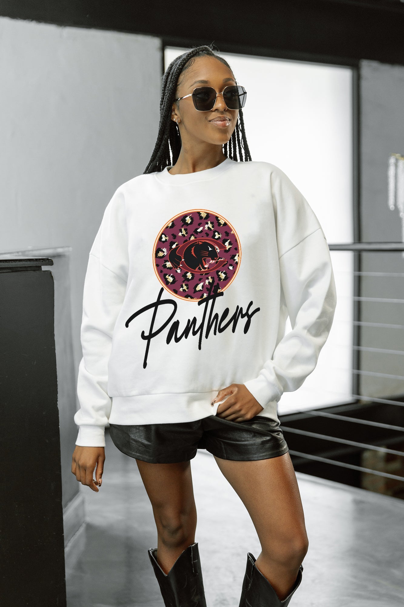 CLAFLIN PANTHERS WILD BREAKTHROUGH PREMIUM FLEECE CREWNECK PULLOVER