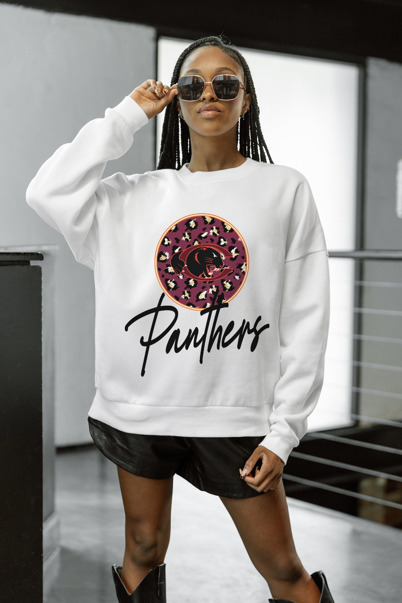 CLAFLIN PANTHERS WILD BREAKTHROUGH PREMIUM FLEECE CREWNECK PULLOVER