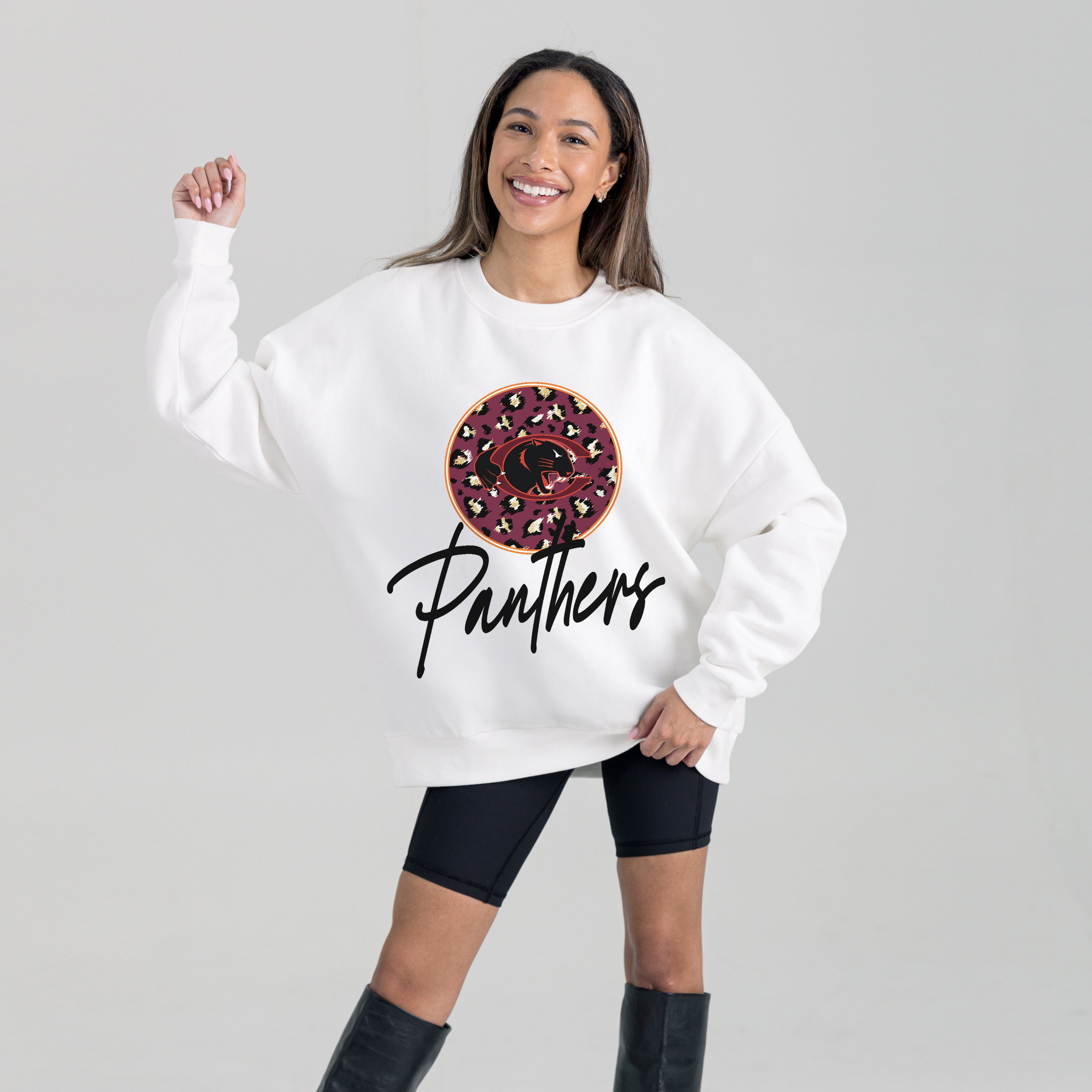 CLAFLIN PANTHERS WILD BREAKTHROUGH PREMIUM FLEECE CREWNECK PULLOVER