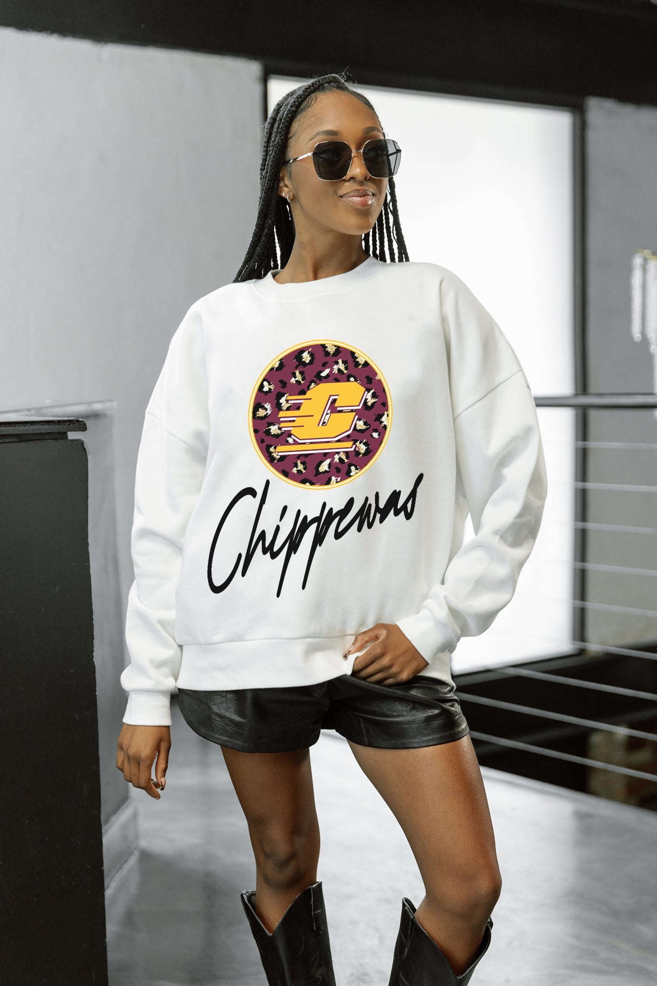 CENTRAL MICHIGAN CHIPPEWAS WILD BREAKTHROUGH PREMIUM FLEECE CREWNECK PULLOVER