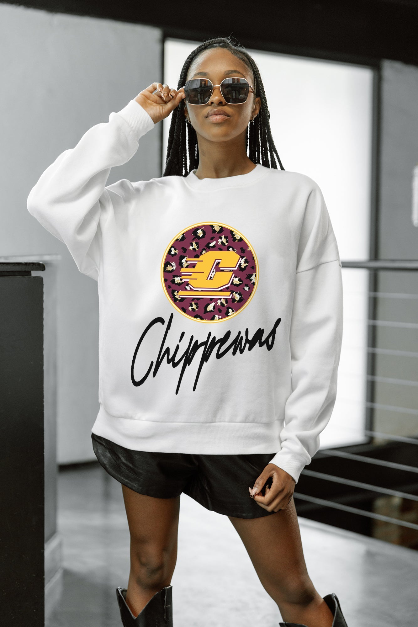 CENTRAL MICHIGAN CHIPPEWAS WILD BREAKTHROUGH PREMIUM FLEECE CREWNECK PULLOVER