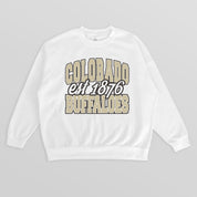 COLORADO BUFFALOES FADED FORMATION PREMIUM FLEECE DROP SHOULDER CREWNECK PULLOVER