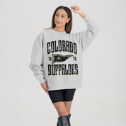 COLORADO BUFFALOES PENNANT PRIDE PREMIUM FLEECE DROP SHOULDER CREWNECK PULLOVER