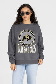 COLORADO BUFFALOES SATURDAY SEAL PREMIUM FLEECE DROP SHOULDER CREWNECK PULLOVER