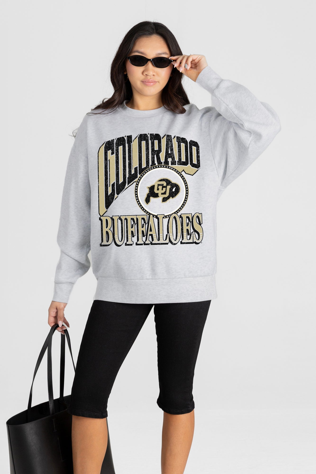 COLORADO BUFFALOES GAME ON PREMIUM FLEECE DROP SHOULDER CREWNECK PULLOVER