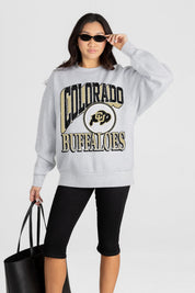 COLORADO BUFFALOES GAME ON PREMIUM FLEECE DROP SHOULDER CREWNECK PULLOVER