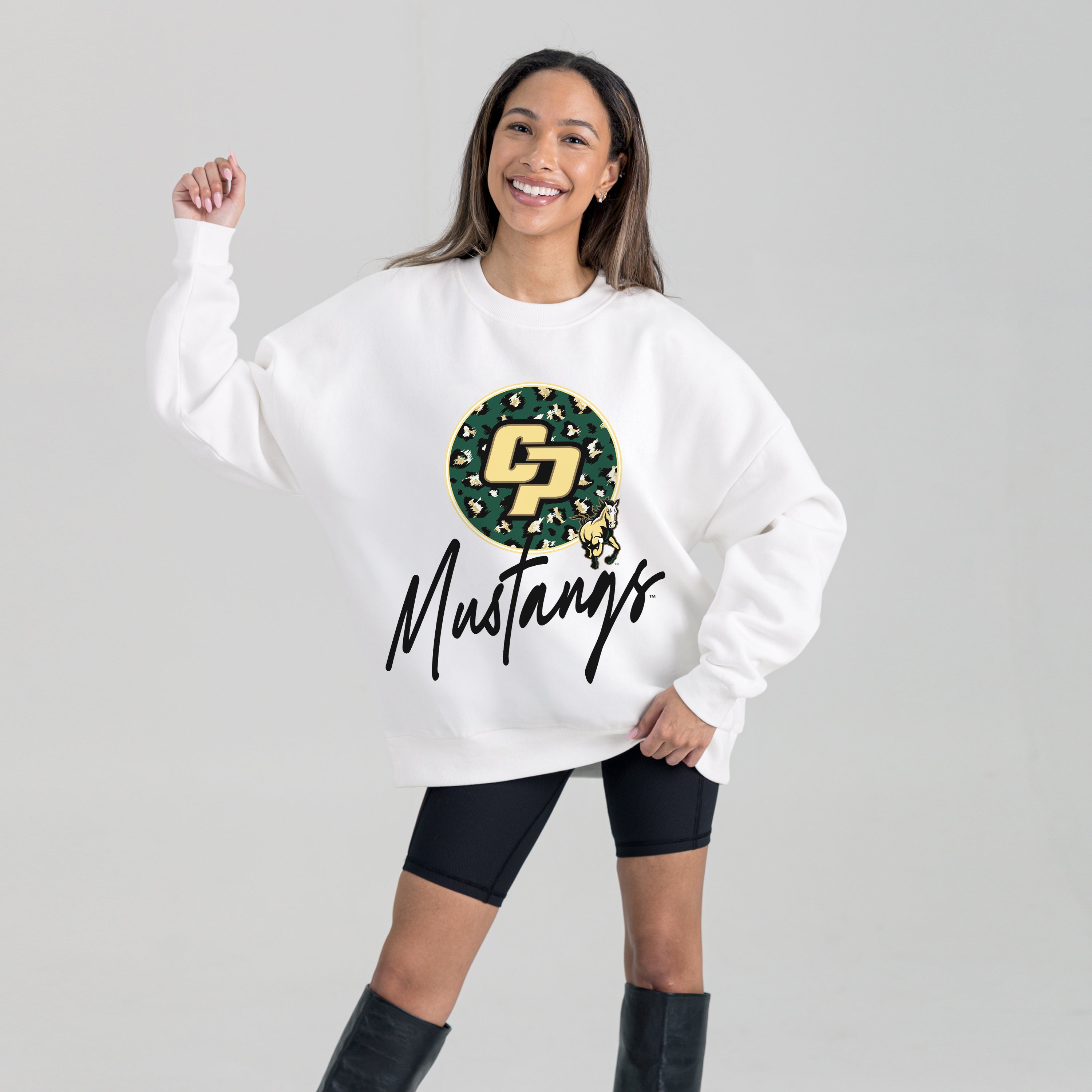 CAL POLY MUSTANGS WILD BREAKTHROUGH PREMIUM FLEECE CREWNECK PULLOVER