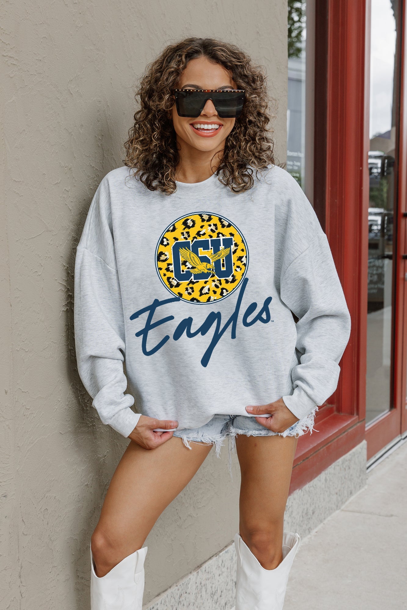 COPPIN STATE EAGLES GOING WILD PREMIUM FLEECE DROP SHOULDER CREWNECK PULLOVER