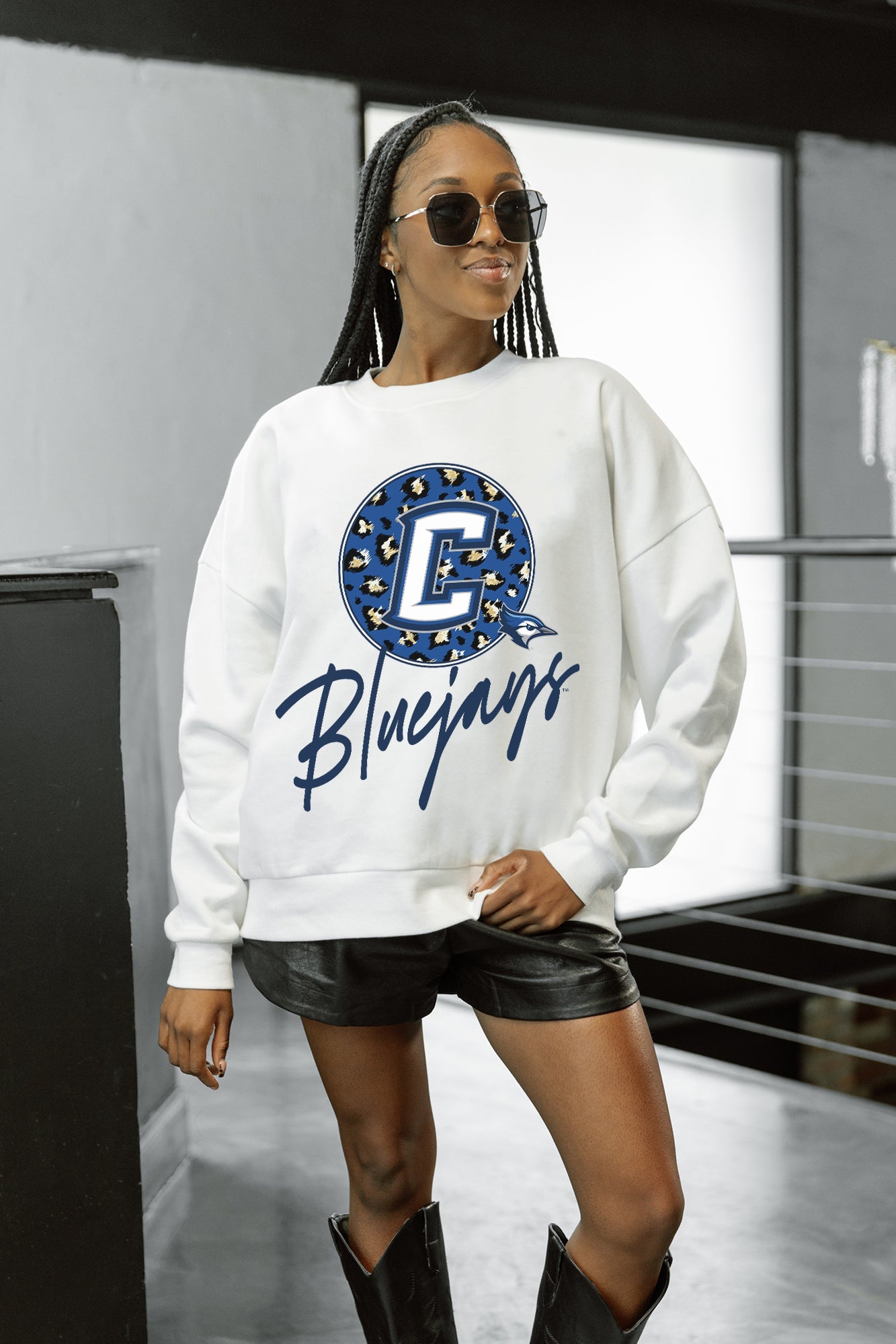 CREIGHTON BLUEJAYS WILD BREAKTHROUGH PREMIUM FLEECE CREWNECK PULLOVER
