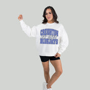 CREIGHTON BLUEJAYS FADED FORMATION PREMIUM FLEECE DROP SHOULDER CREWNECK PULLOVER