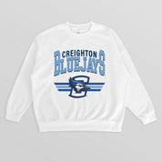 CREIGHTON BLUEJAYS SWIFT STRIKE PREMIUM FLEECE DROP SHOULDER CREWNECK PULLOVER