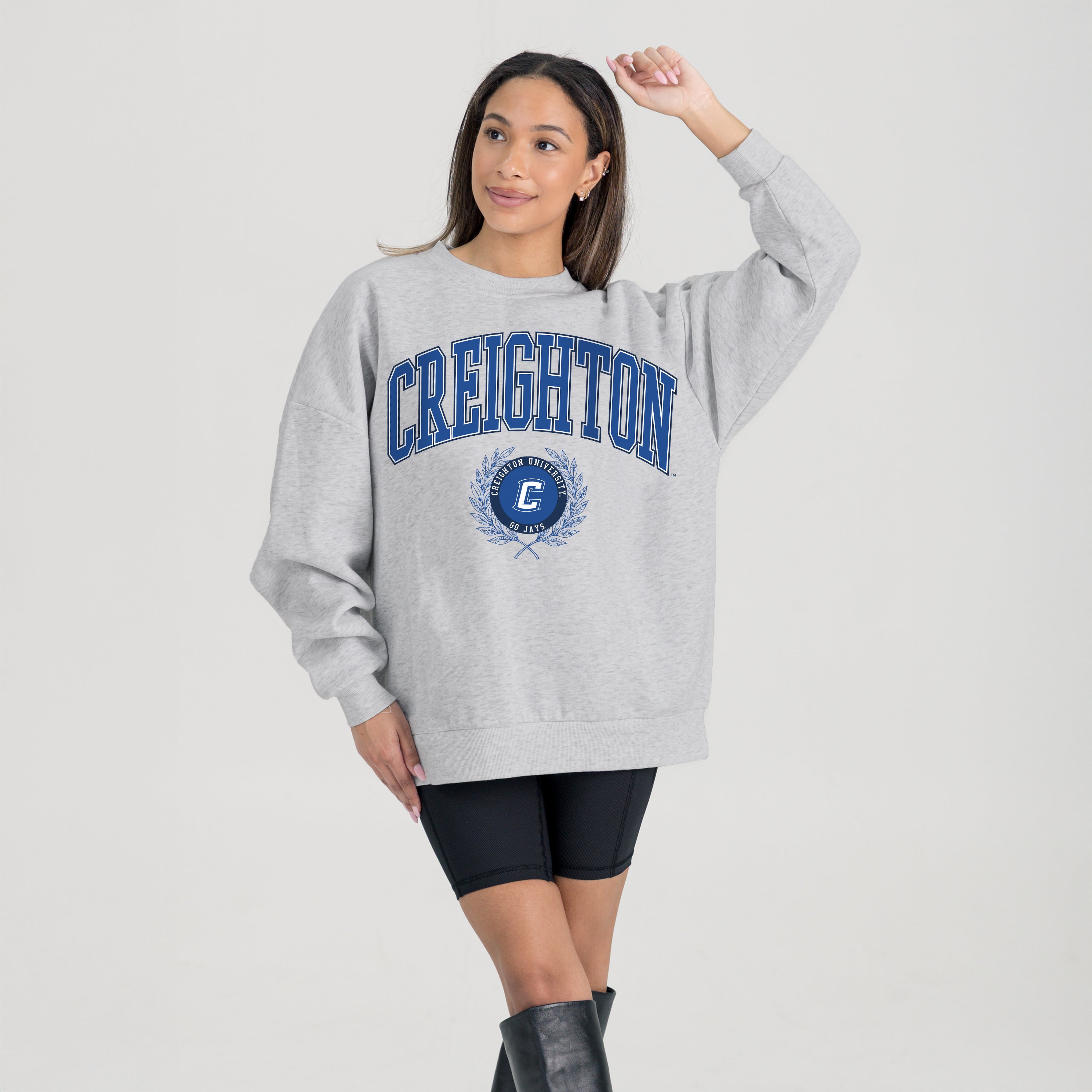 CREIGHTON BLUEJAYS TRADITION REFINED PREMIUM FLEECE CREWNECK PULLOVER